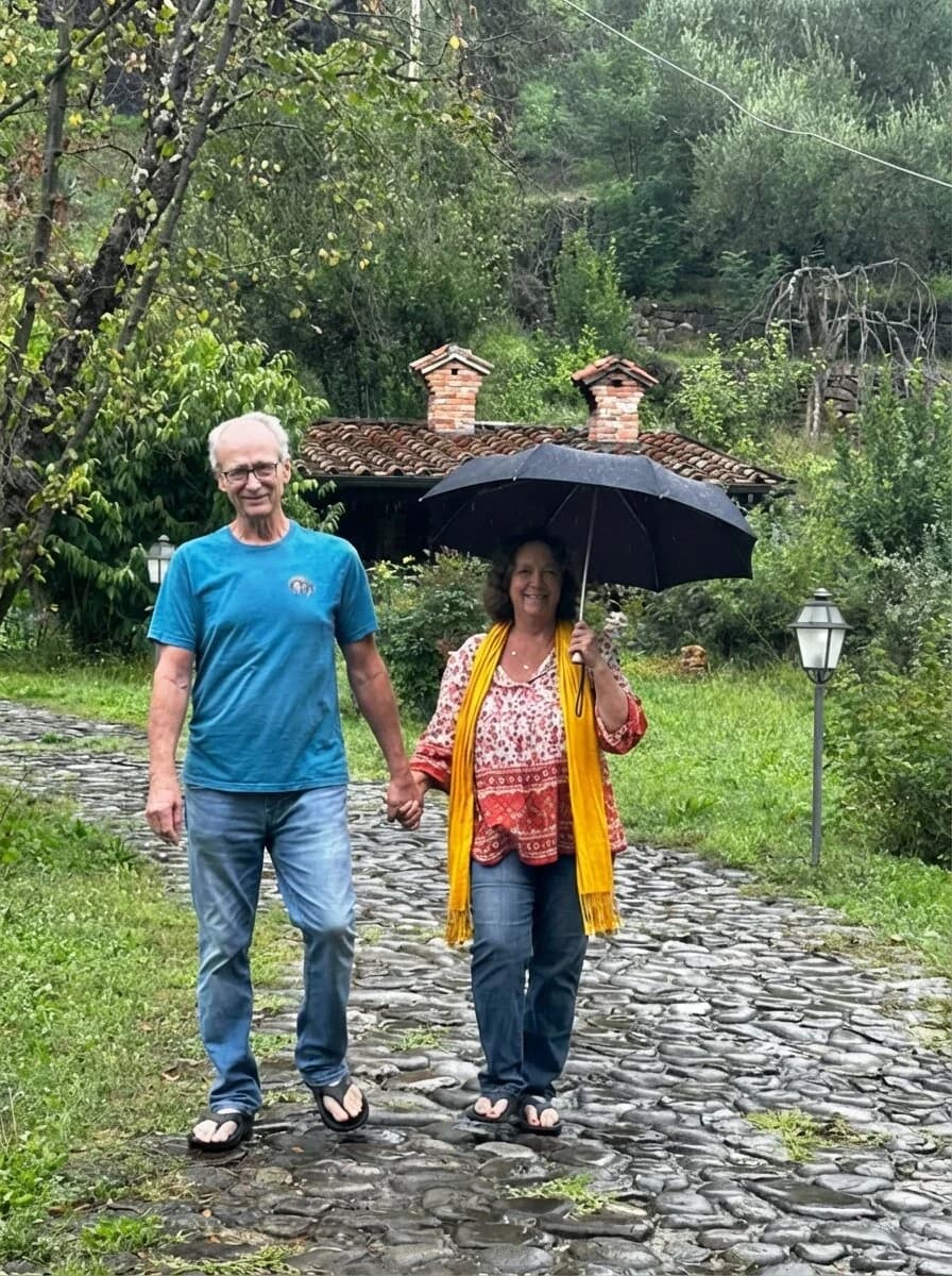 YaYa walking in the rain